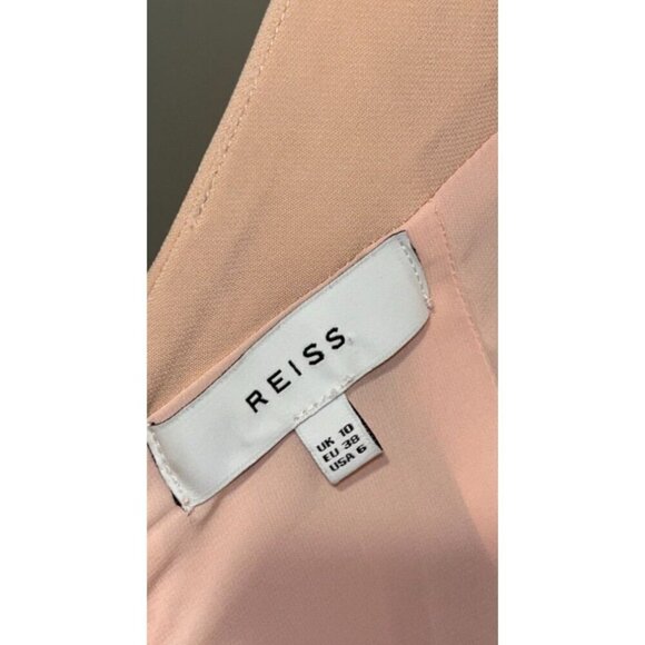Reiss Yuma Apricot  Twist-Front Halter Mini Dress Women size 6 - Picture 5 of 9